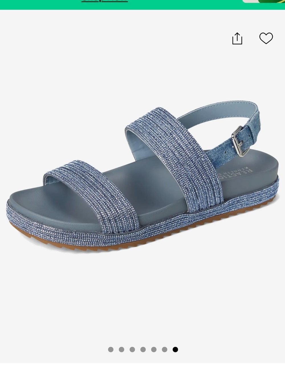 Kenneth Cole Denim Sparkle Blue Strappy Slingback Sandals Size 9 NWOT